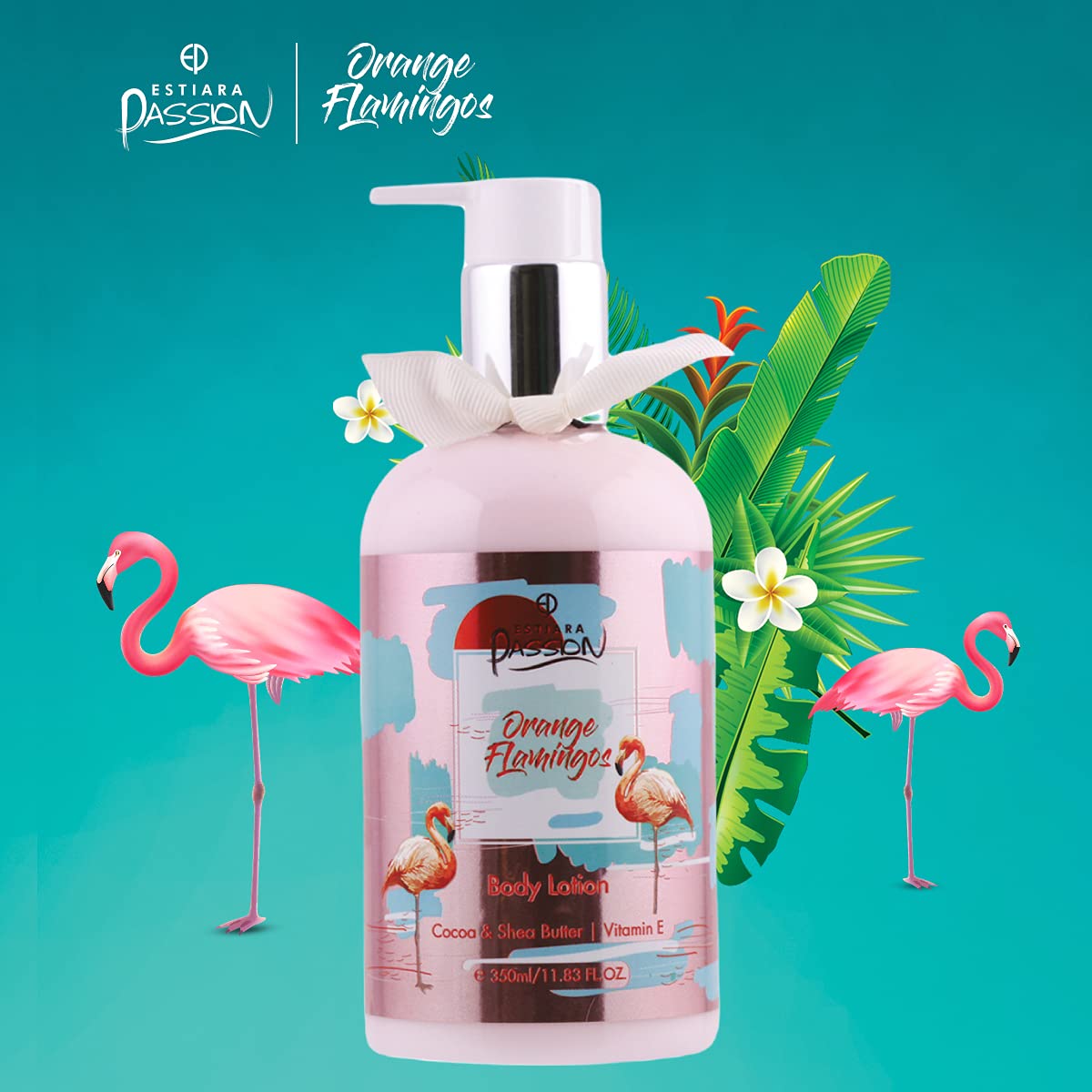 Estiara Passion Orange Flamingo Bath & Body 3 Piece Gift Set For Women (Body Lotion 350ml + Shower Gel 350ml + French Fragrance Mist 250ml)