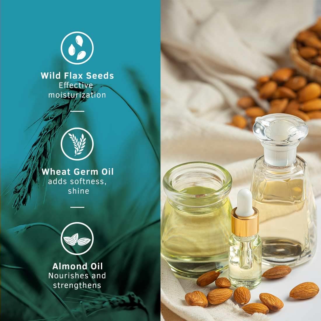 كريم الشعر USTRAA مع مستخلص بذور الكتان البري وزيت جنين القمح للاستخدام اليومي 100 جرام