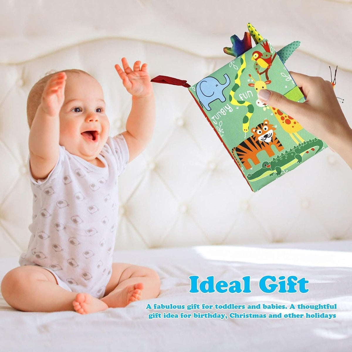 Baby Cloth Book Toy Early Development Interactive Stroller Soft Toys for Infant Baby 0-3-6-12-18 Months