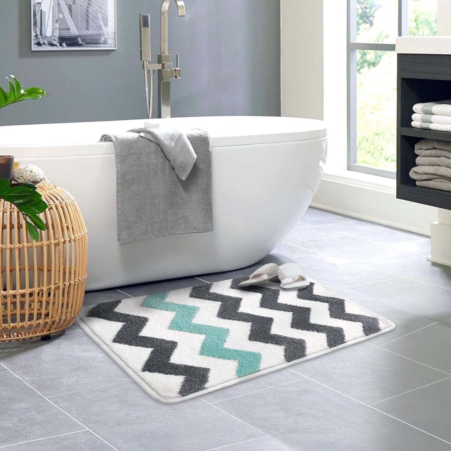AIESY® Beautiful Luxury Washable Quick Dry Non Slip Bath Mat