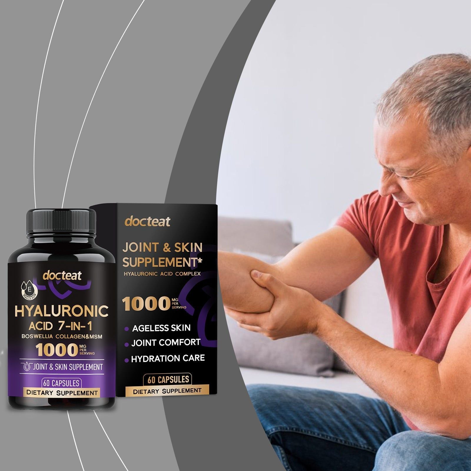 Boost Joint Care, Support Flexibility, Rich in Vitamins, Pain Relief, Collagen & Natural Extracts ,60pcs