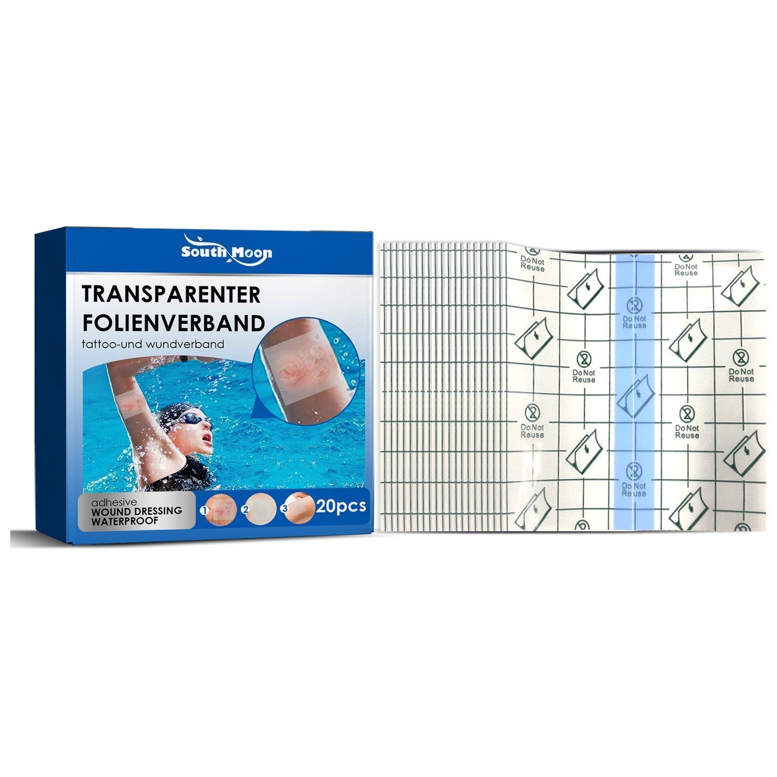 Care Waterproof Adhesive Bandage, Tattoo & Wound Protection, Skin-Friendly, Durable, Easy-to-Use ,20pcs