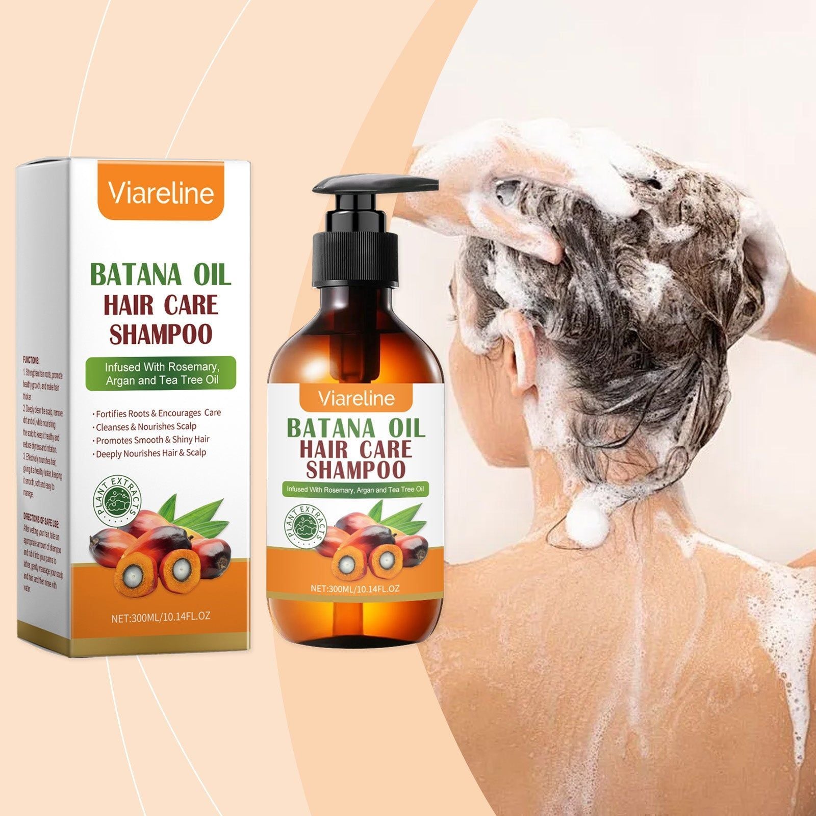 Batana Oil Shampoo for Hair Care, Gentle Cleansing, Moisturizing, Scalp Treatment ,300ml