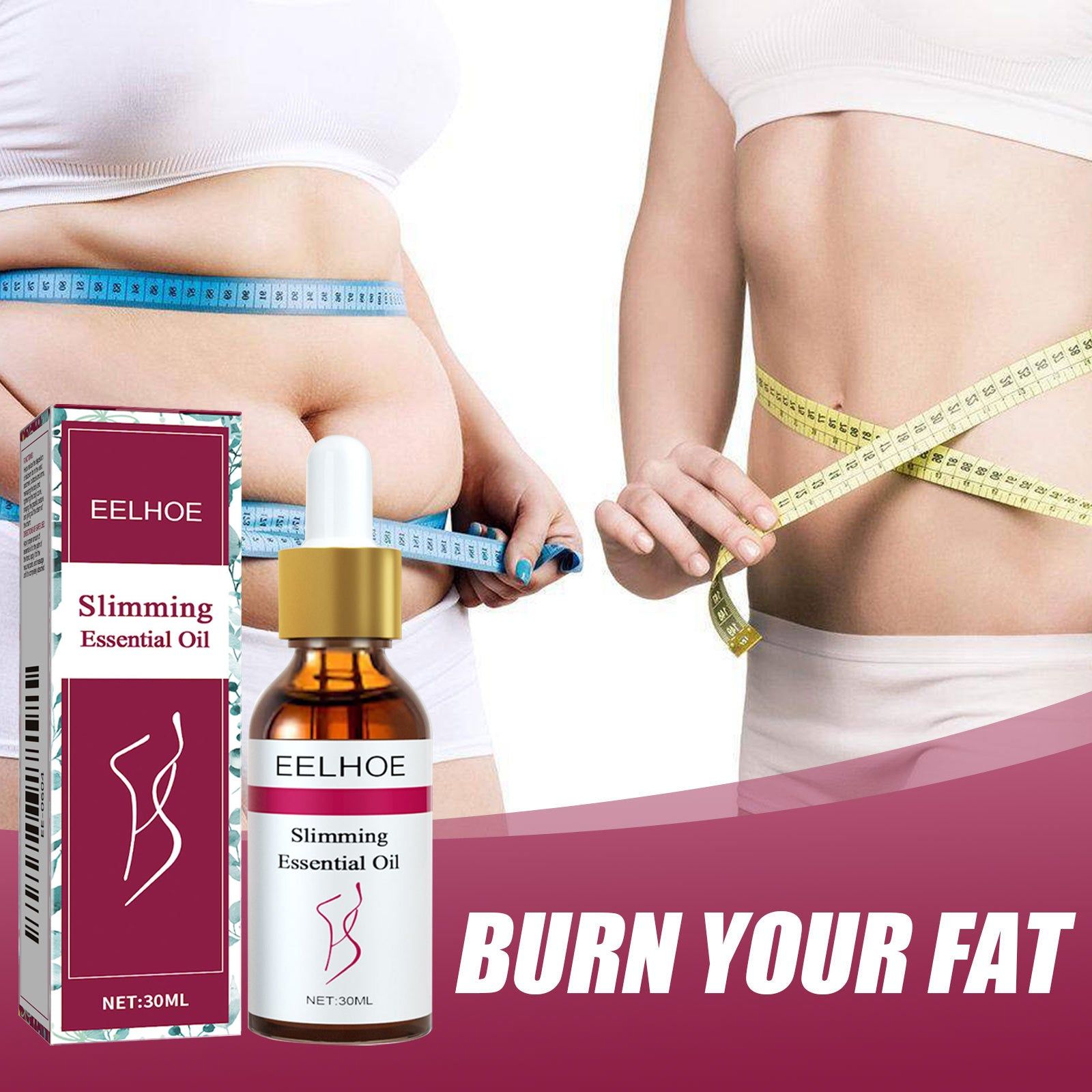 زيت عطري للتنحيف، حرق الدهون، إنقاص الوزن، نحت الجسم، التخلص من السموم بشكل طبيعي، 30 مل