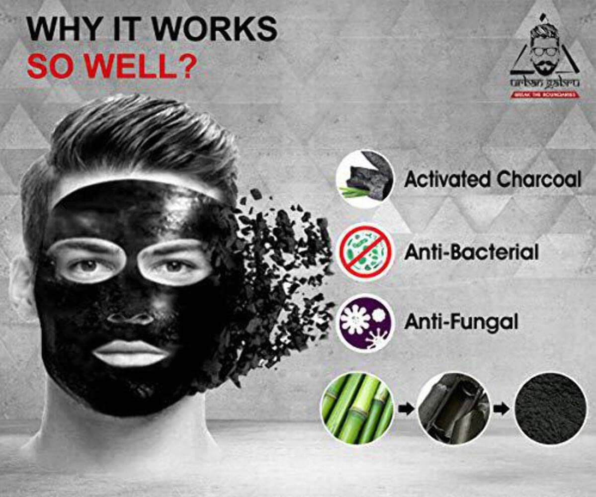 Urban Gabru Charcoal Peel Off Mask for Men & Women  120 g
