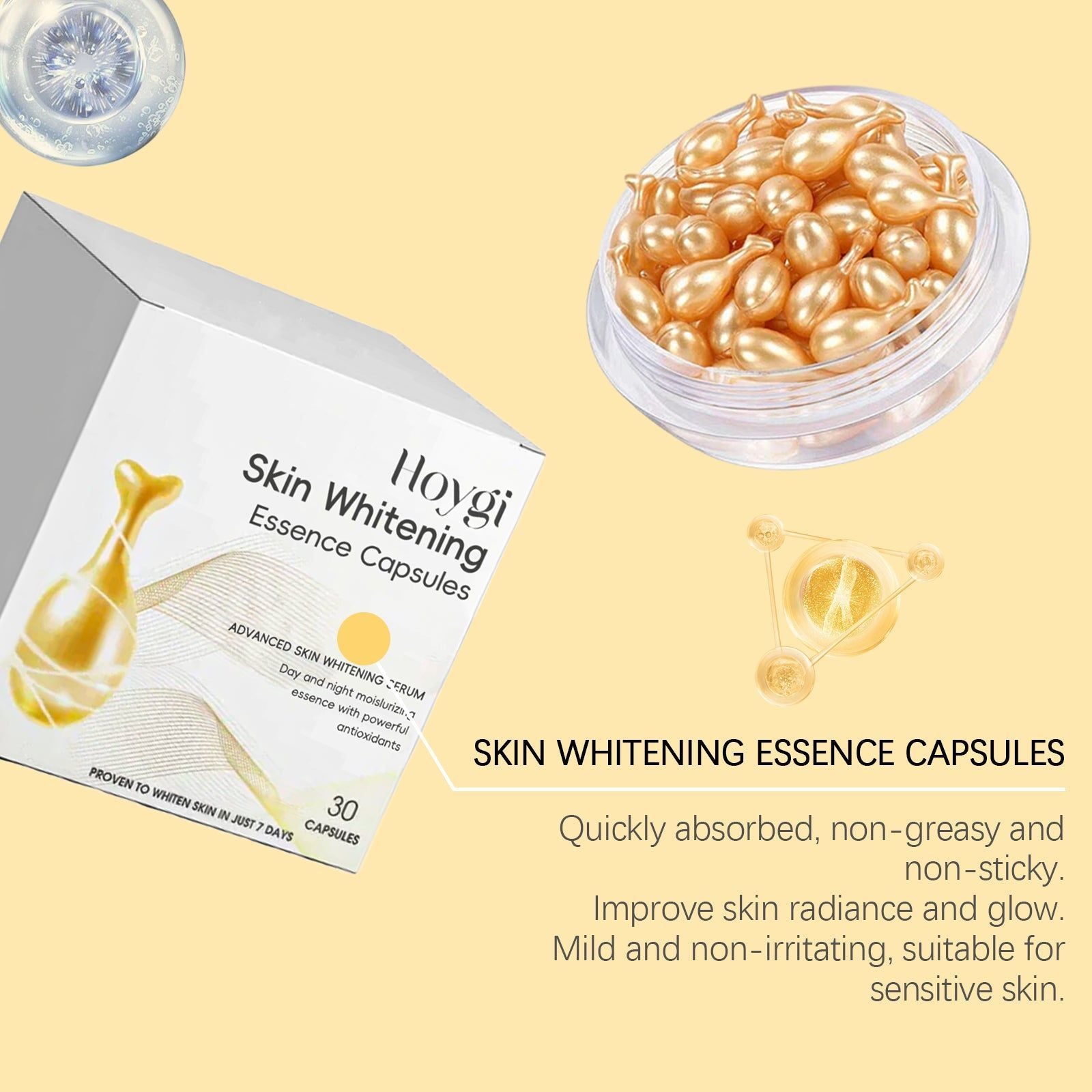 Brighten Skin Naturally, Hydrating Capsules for Armpits, Knees, Elbows, Glowing Skin ,30capsule
