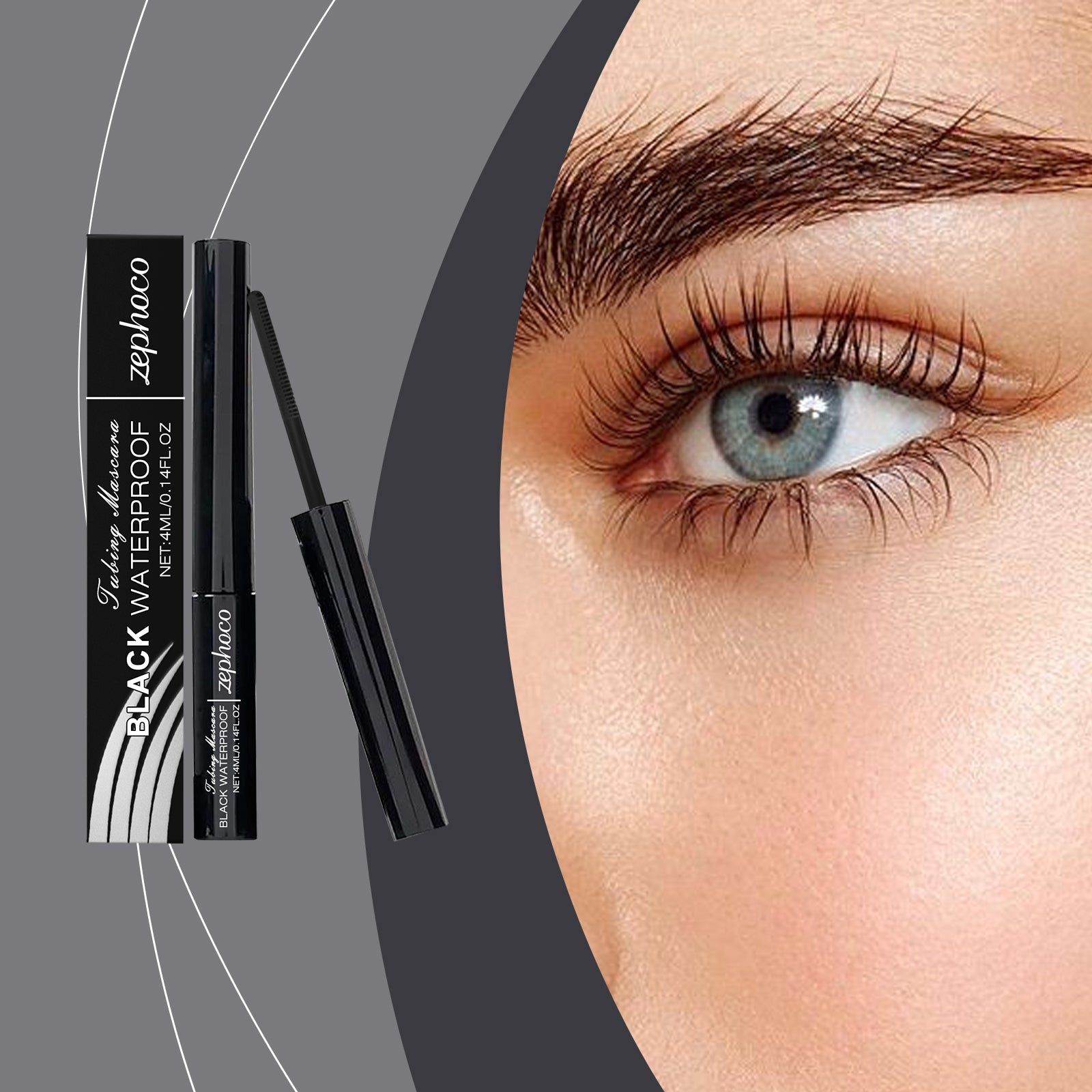 3D Black Mascara, Long-Lasting, Curl, Smudge-Proof, Natural Volume ,4ml