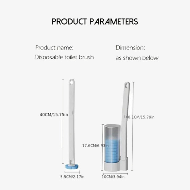 Disposable Toilet Brush Set with Replaceable Heads - Hygienic, Convenient Cleaning for Bathroom
