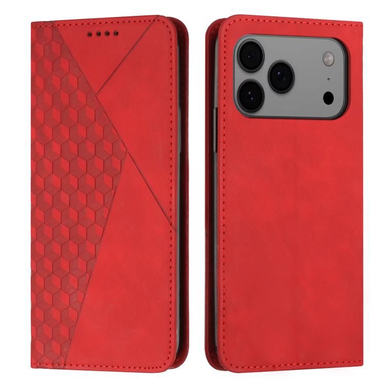 For iPhone 18 Pro Max / iPhone 17 Pro Max Diamond Splicing Skin Feel Magnetic Leather Phone Case