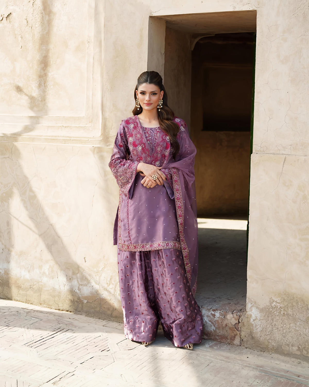 Fab Zone Party Wear Look Designer Top Plazzo And Dupatta