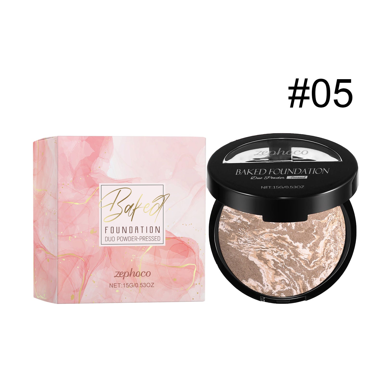 Concealer Powder Compact, Oil Control, Matte Finish, Portable Makeup, Flawless Look ,15g