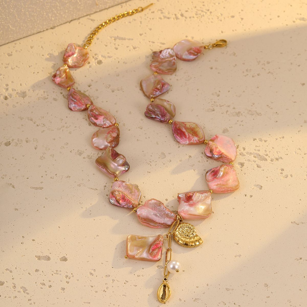 Women Beaded Shell Necklace Beach Style Necklace Accessories