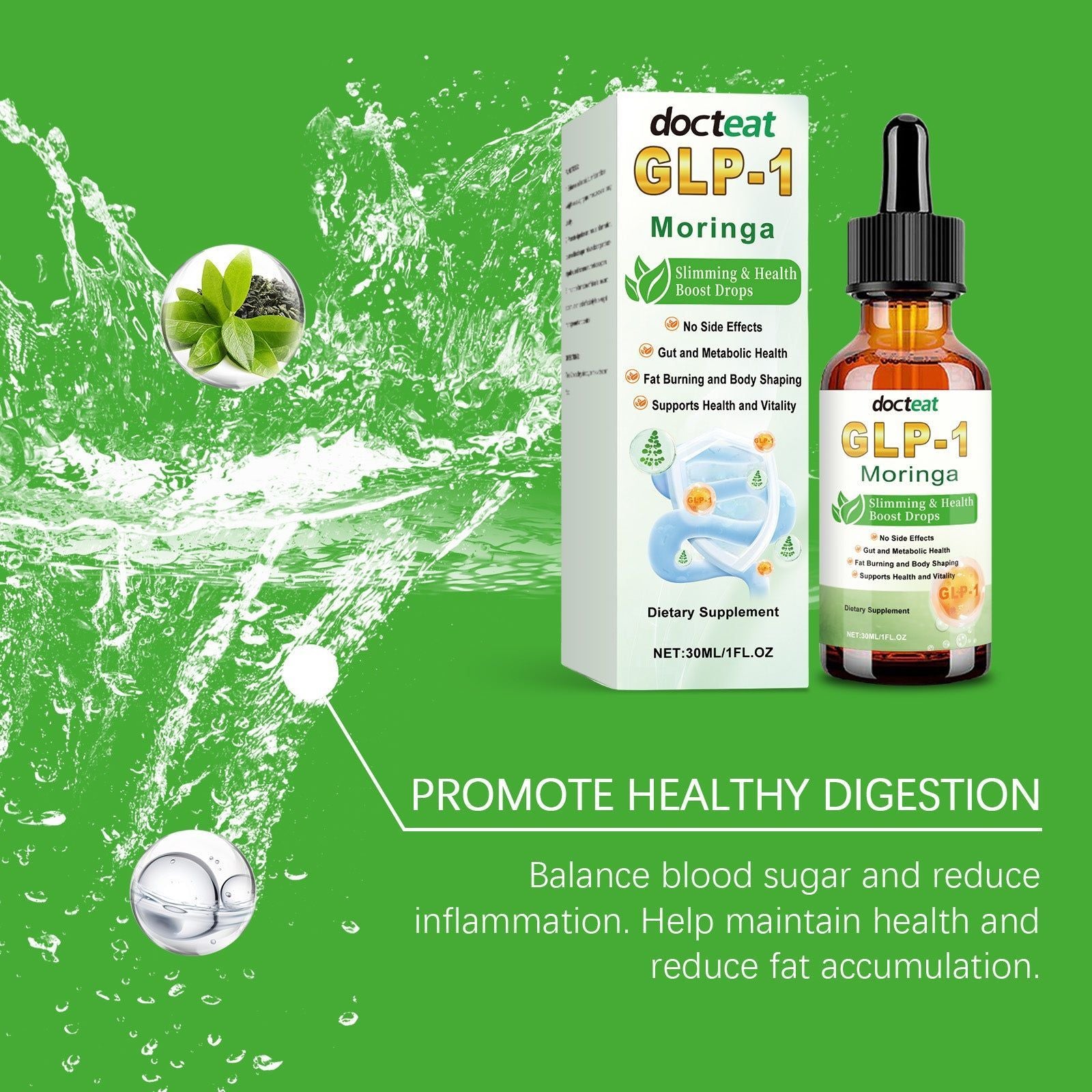 Boost Your Body Care with GLP-1 Drops, Fat Burn, Appetite Control, Youthful Energy ,30ml