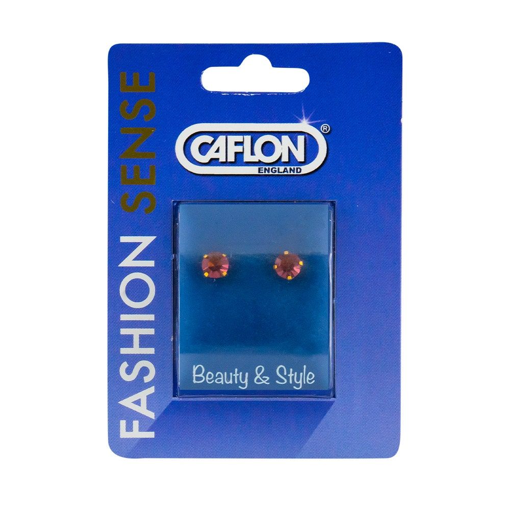 Caflon Fashion Sense Gold Plated, Amethyst Tiffany Earring, 5mm