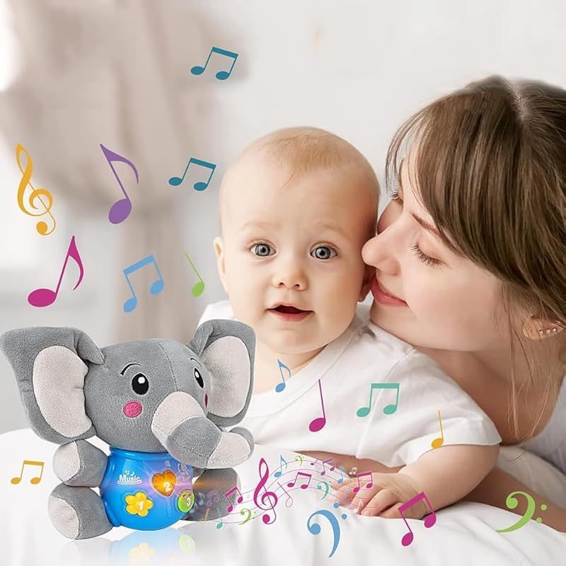 Baby Toy Plush Elephant Doll with Sounds Lights For Babies 6 Months