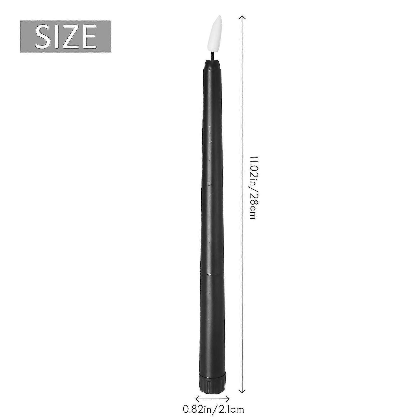 Pack Of 6 Black Led Birthday Candles,yellow Flameless Flickering Battery Operated Led Candles