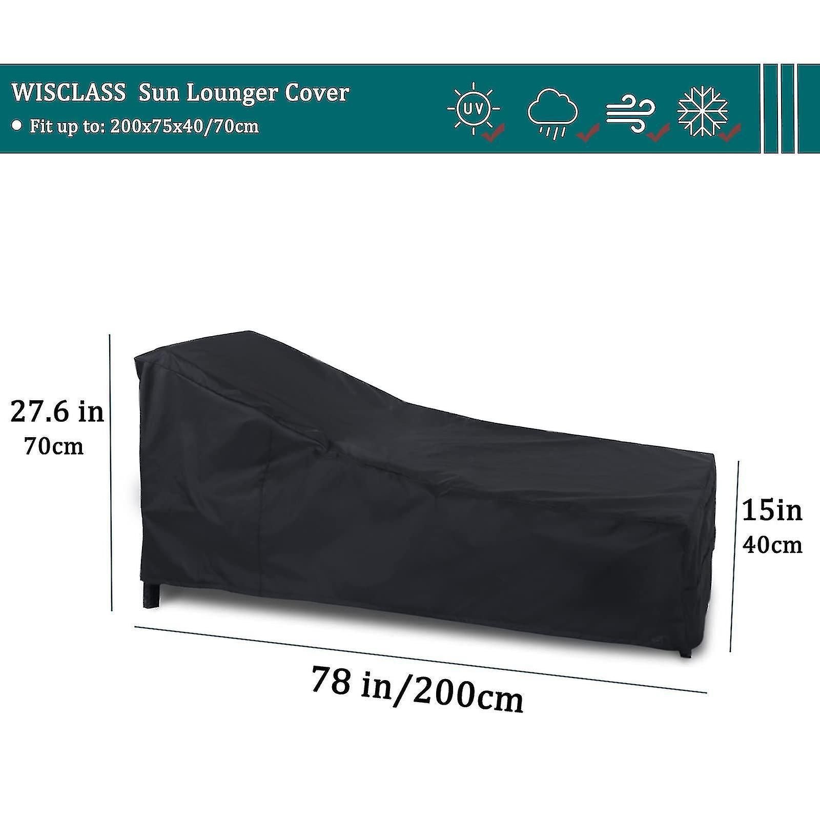 Waterproof Sun Lounger Coveroutdoor Garden Sunbed Cover,200x70x40cm,patio Outdoor Chaise Lounge Cover