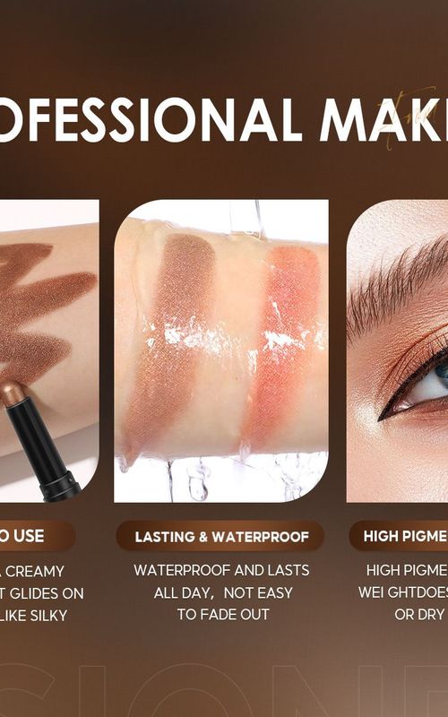Focallure Waterproof Eyeshadow Stick - 12 Color Palette for Long-lasting Eye Makeup