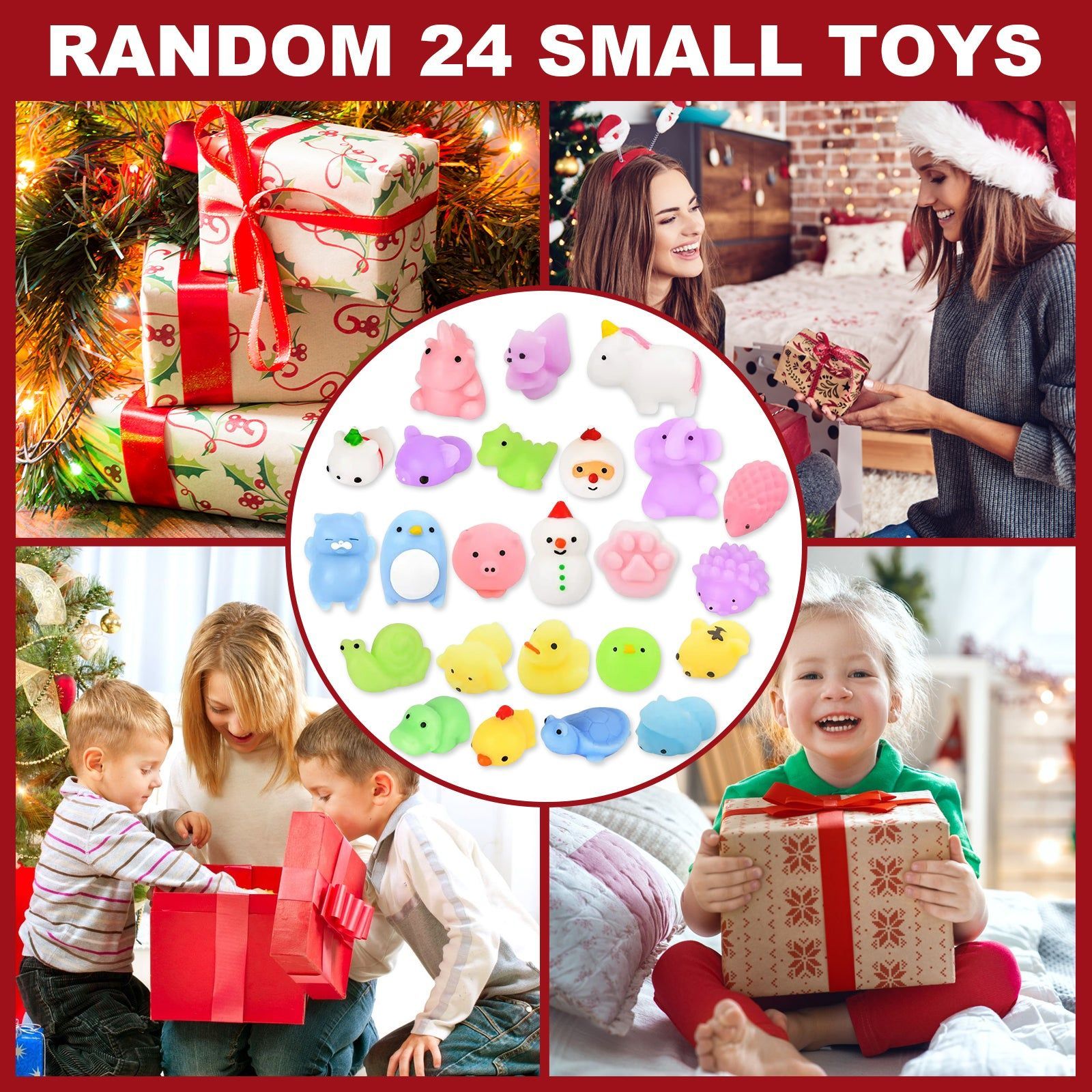 Celebrate Christmas with Fun, Stress-Relief Silicone Knead Advent Calendar, Surprise Blind Box Toys ,24grid