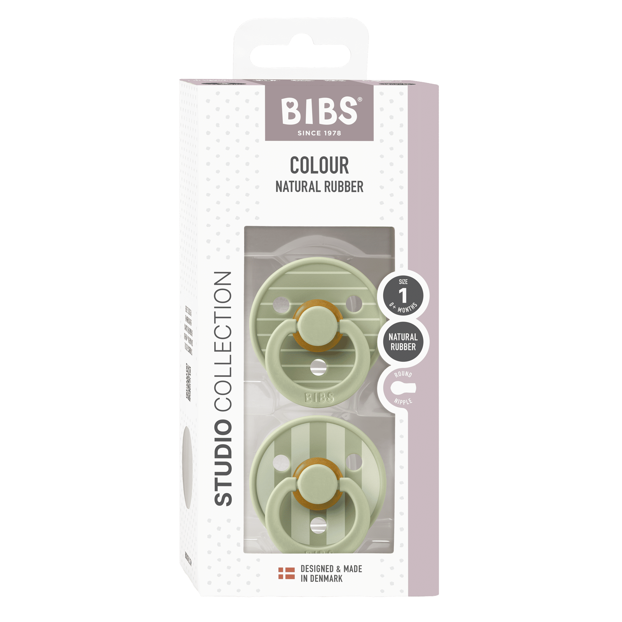 Bibs Pacifier Size 1-Baby 0-6M (2pcs)-Studio Colour -Sage Mix