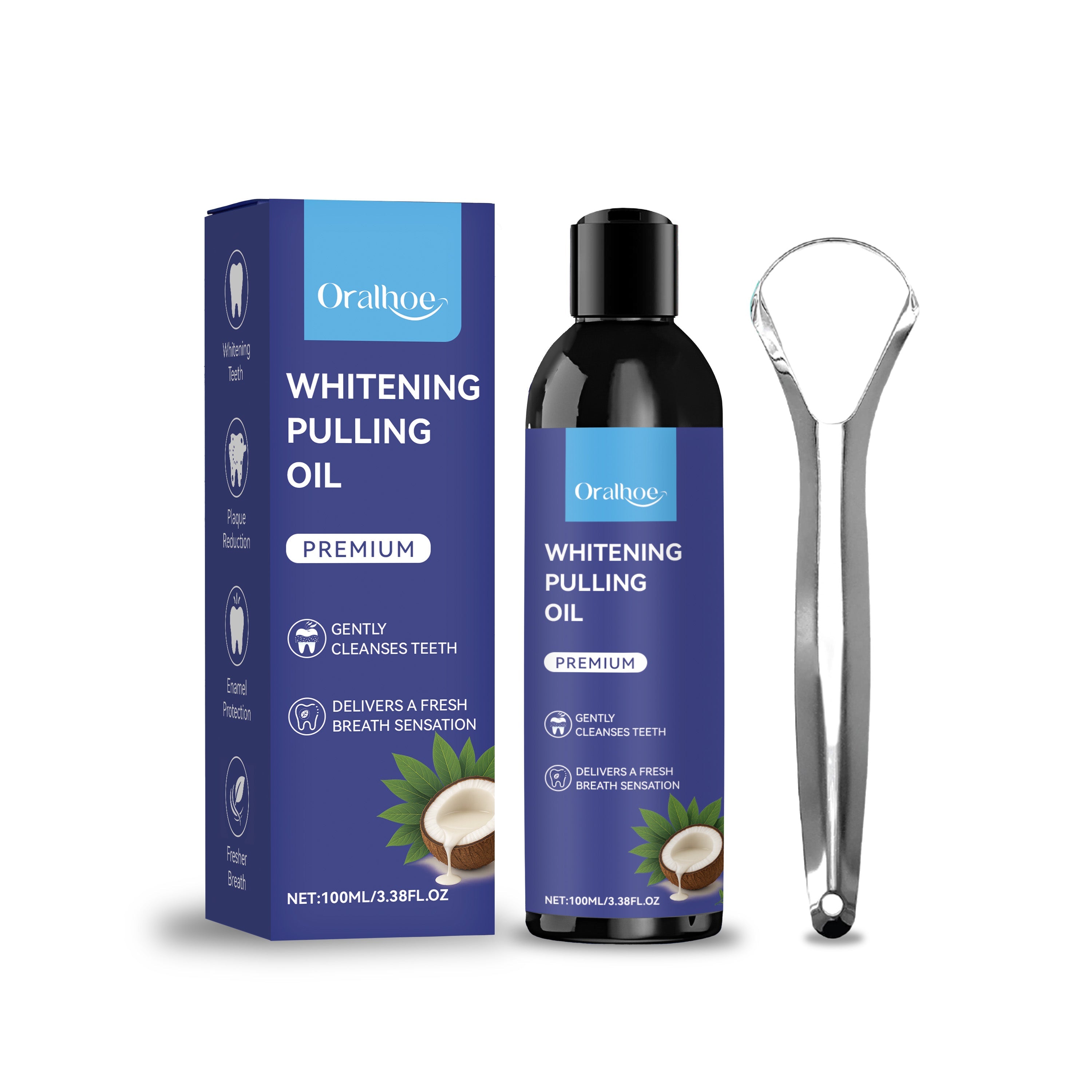 Coconut Mint Mouthwash, Fresh Breath, Clean Oral Cavity, Portable, Natural Fragrance ,1 set