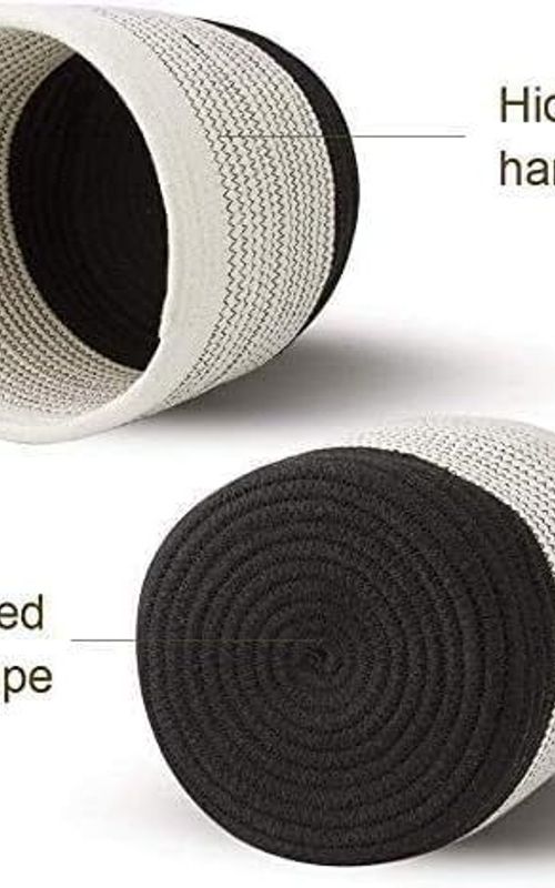 Mini Woven Jute Cotton Rope Plant Storage Basket for Home