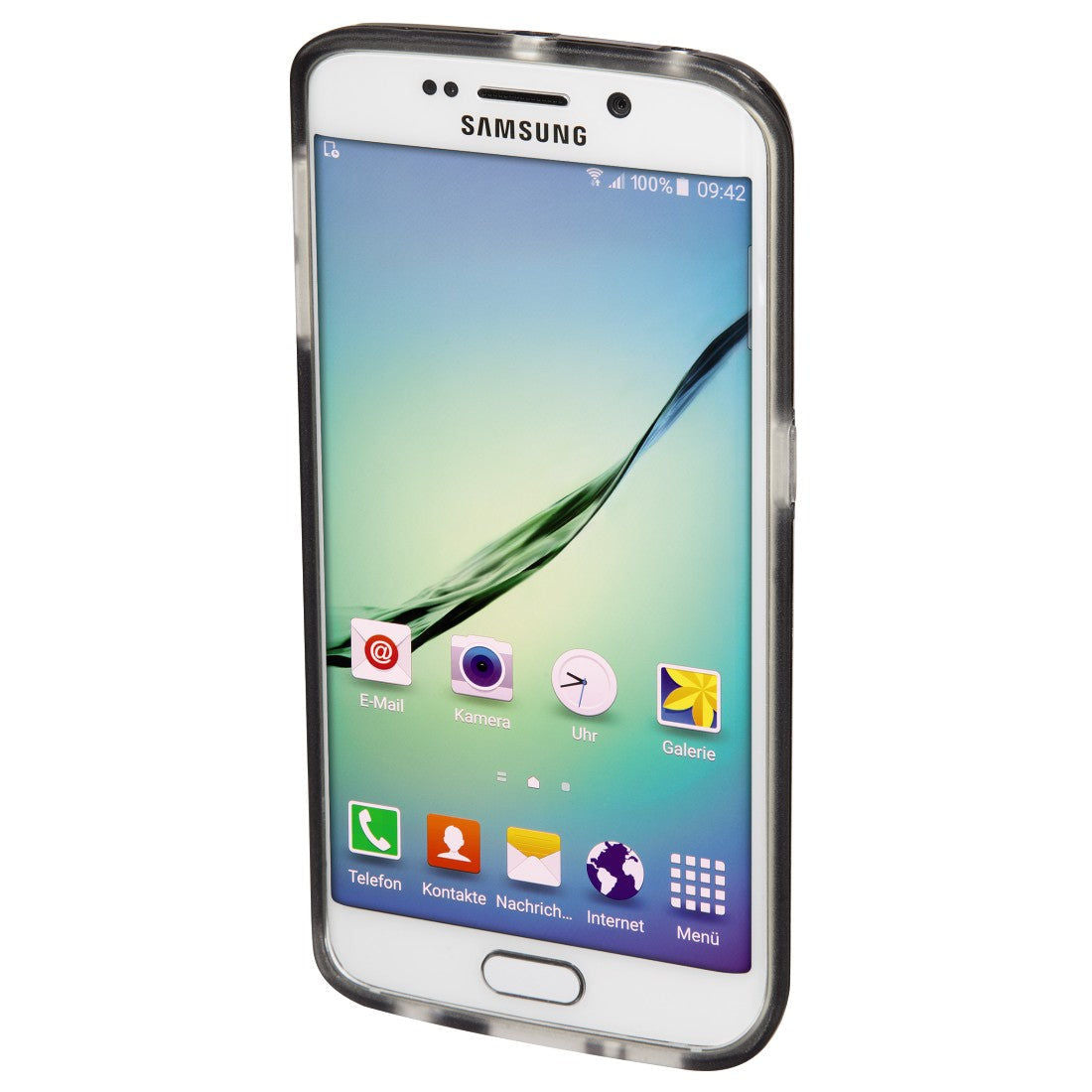 HAMA 136738 غطاء "حامي الحواف" لهاتف Samsung Galaxy S6 Edge + واقي شاشة، أسود