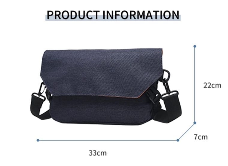 Men Messenger Bag Waterproof Canvas Crossbody Bags Lightweight Shoulder Bag