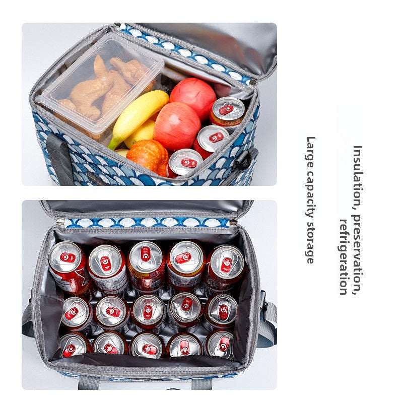 Large Insulated Cooler Bag with Shoulder Strap for Camping and Travel