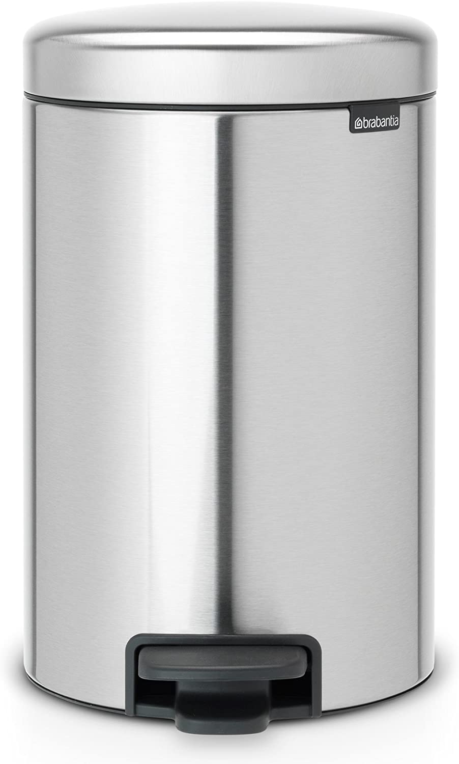 Brabantia 112041 Pedal Bin newIcon with Plastic Inner Bucket, 12 Litre - Matt Steel Fingerprint Proof