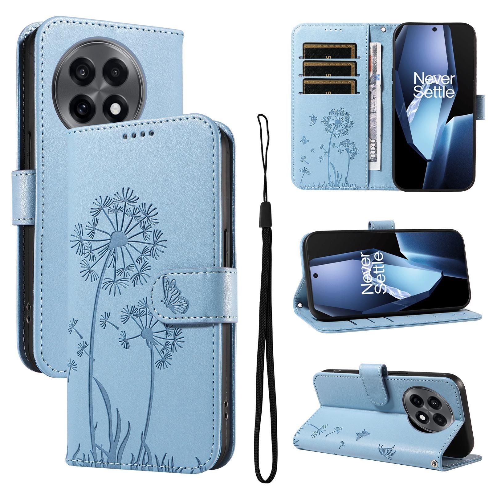 Dandelion Embossed Leather Case For OnePlus 13R 5G Global