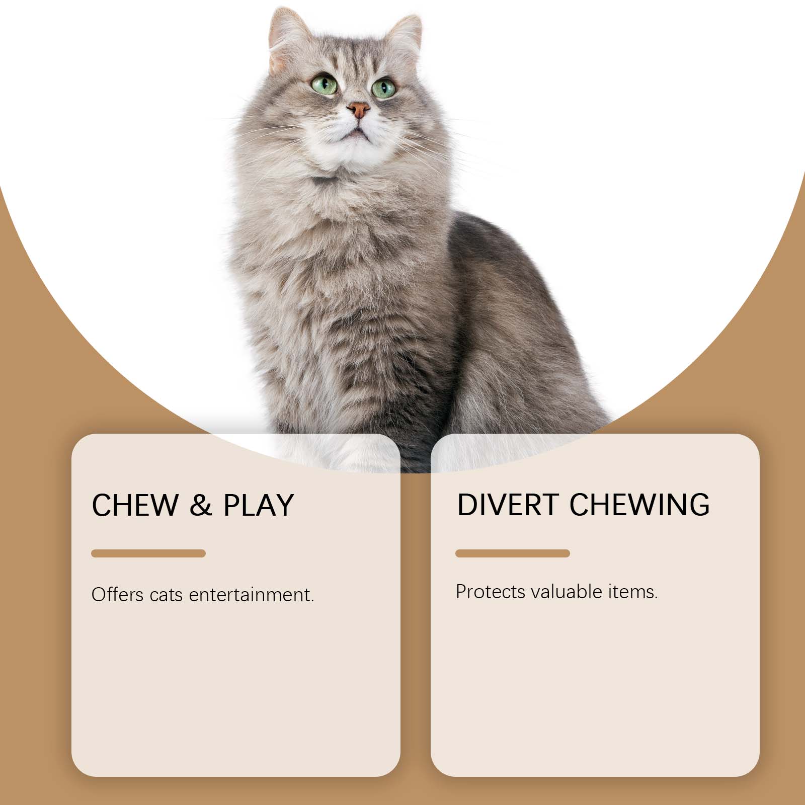 Cat Biting Toy, Wooden Plaything for Cats, Boredom Relief, Cute Design ,1pcs