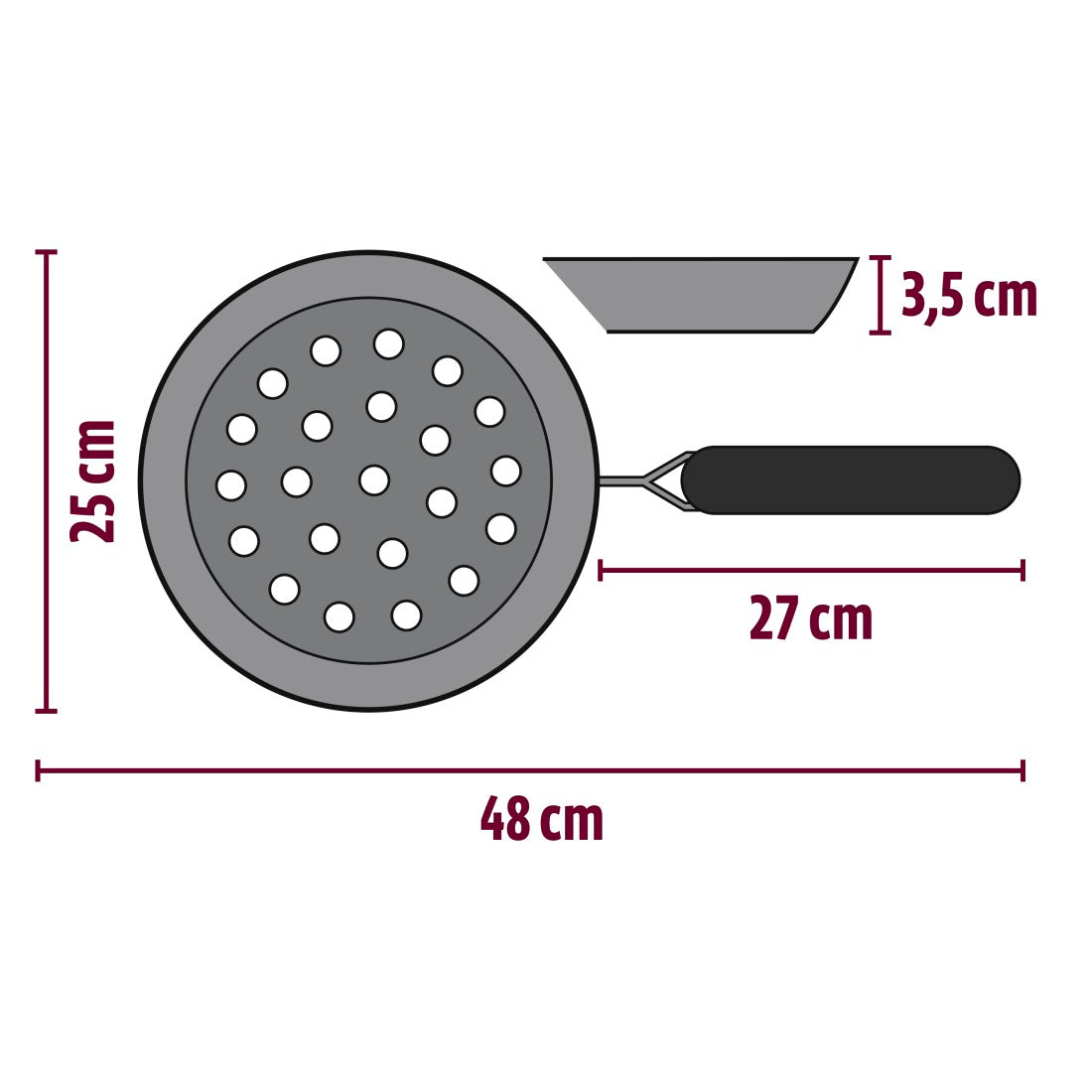 XAVAX 111587 Grilling Skillet, made of stainless steel, 25 cm