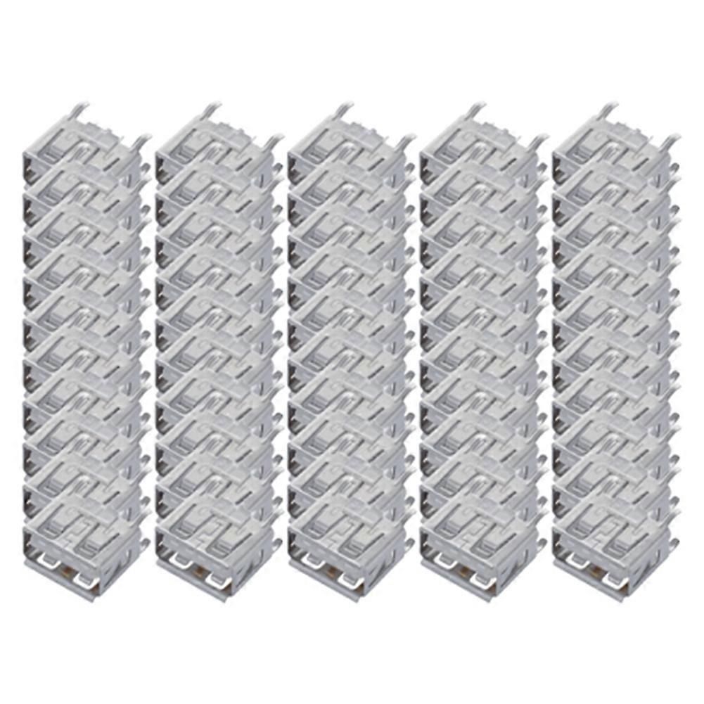 50pcs Laptop Motherboard Micro-2.0 USB 4pin DC White A Type Cabriole Leg 180 Degree Female Connector Socket Jack Plug