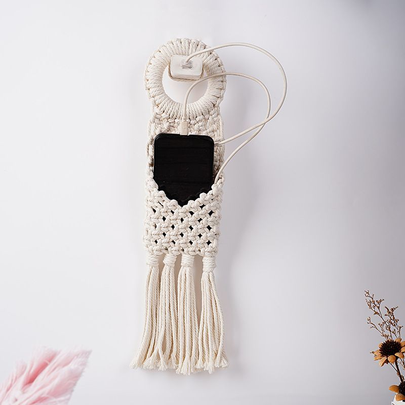 Bohemian Macrame Hanging Tapestry with Fringe Design for Living Room Bedroom Office