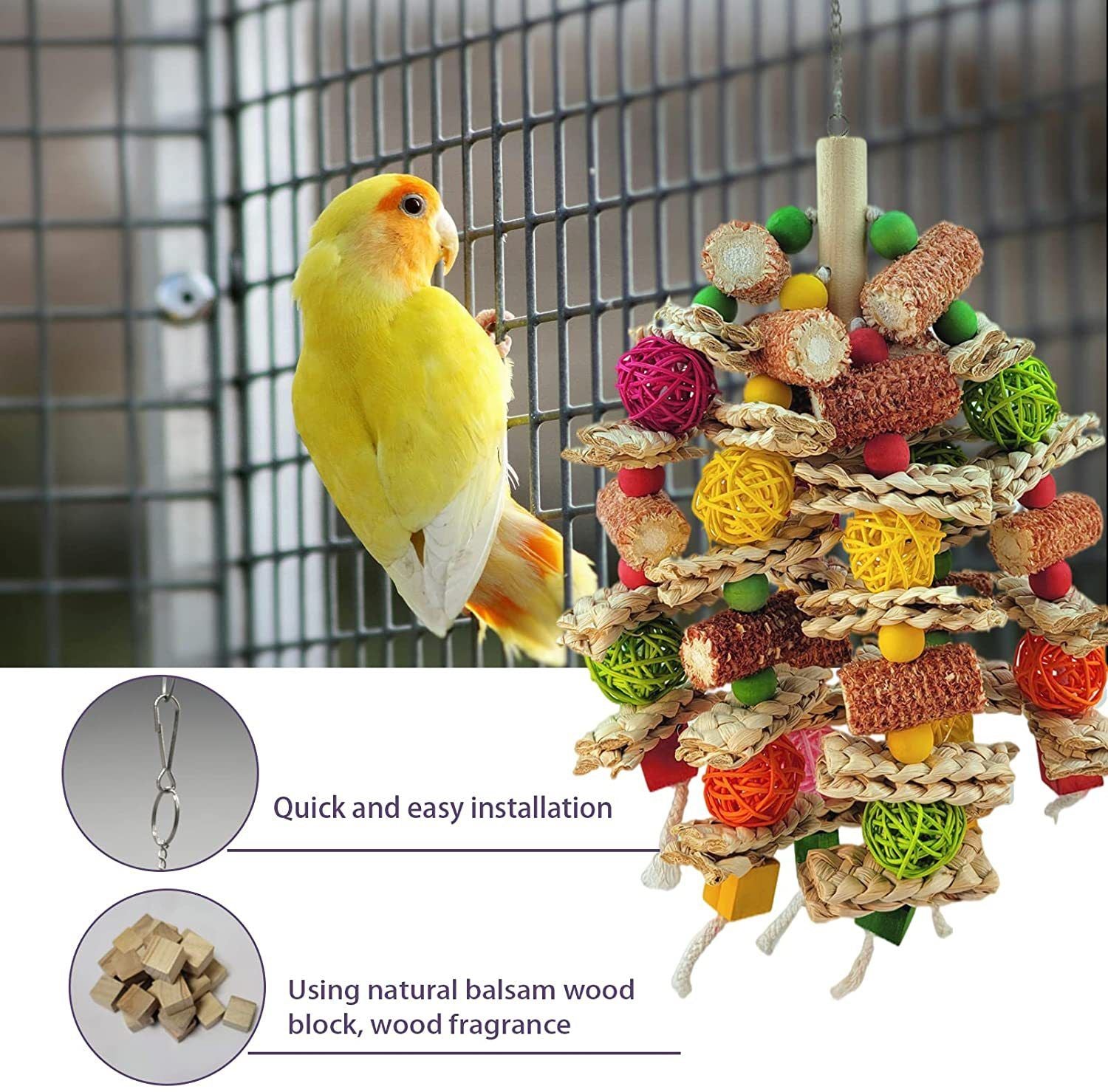 Parrot Toy Natural Corn Cob Chewing Bird Toys For Big Medium Sized Macaws