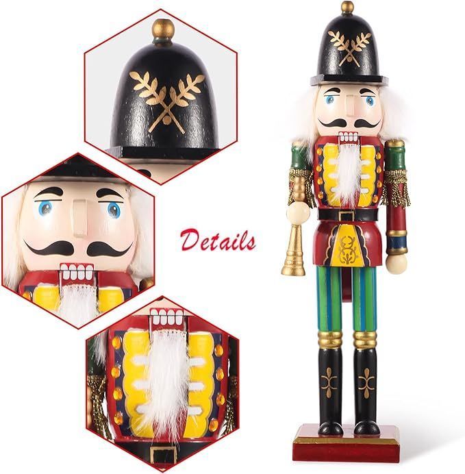 4pcs Traditional Painted Wooden Nutcracker Soldier Christmas Decorations Gift