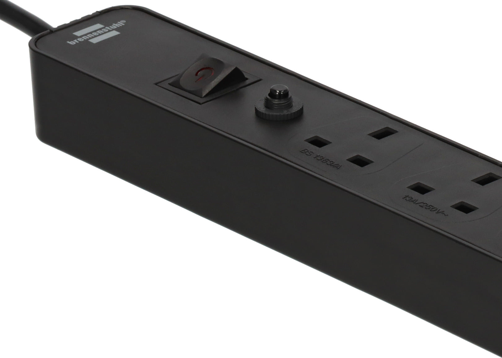 Brennenstuhl 1153243106 Ecolor 4Way 3M كابل تمديد ، 2 منافذ USB C ، مصهر أمان ، أسود