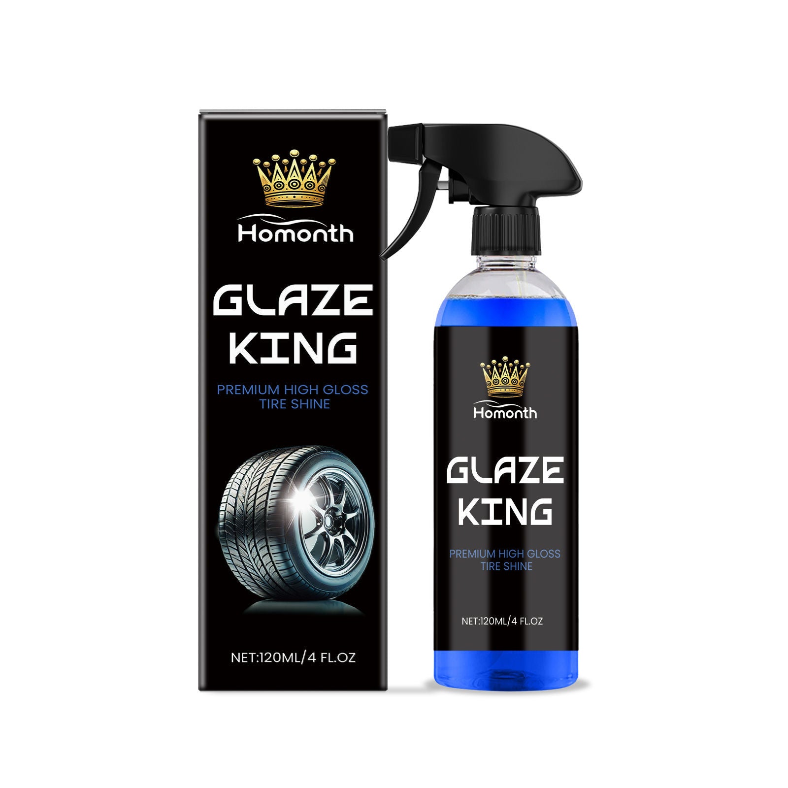 Tire Gloss Spray, Waterproof Car Cleaning, Fast Dust Glazing, Non-Stick, UV Protection ,120ml
