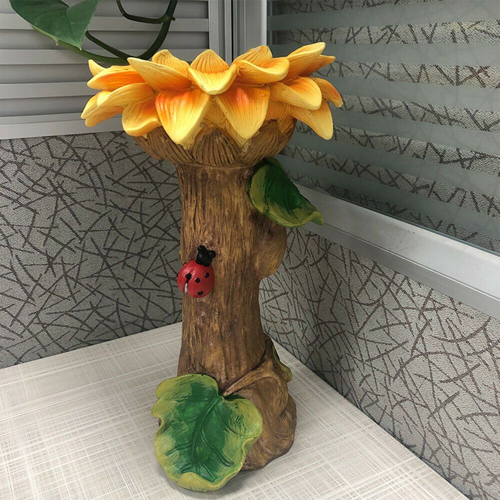 Bird Bath Feeders Bowl Garden Ornament Polyresin Handmade Decoration Outdoor