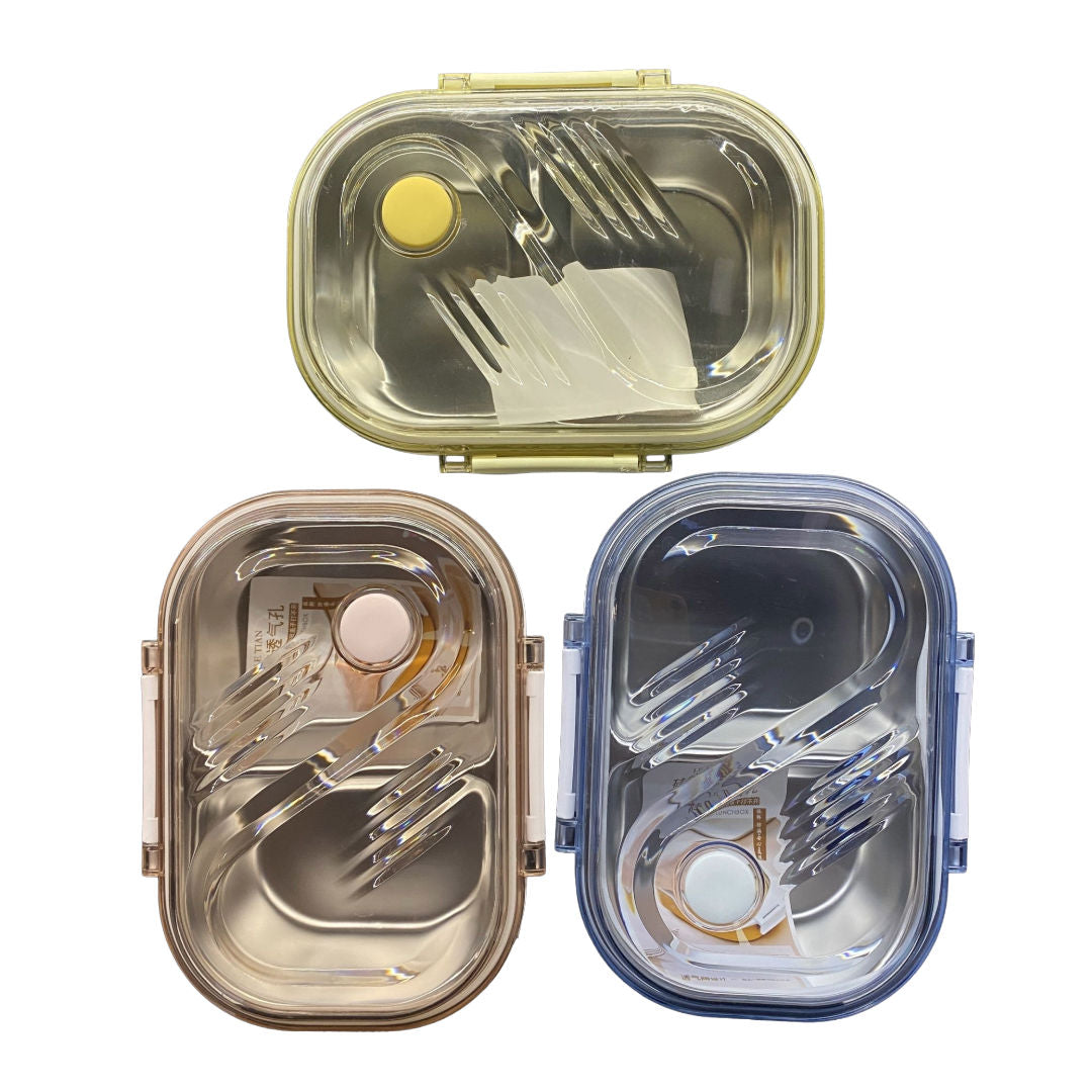 Twisoo Lunch Box Stainless Steel divided with Spoon,1123-39