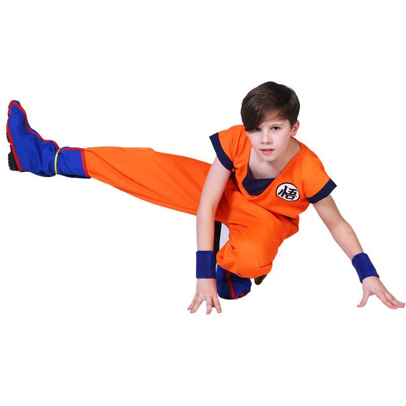 Goku Costume Set Dragon Ball Z Suit Halloween Anime Cosplay Outfit For Kids Adults