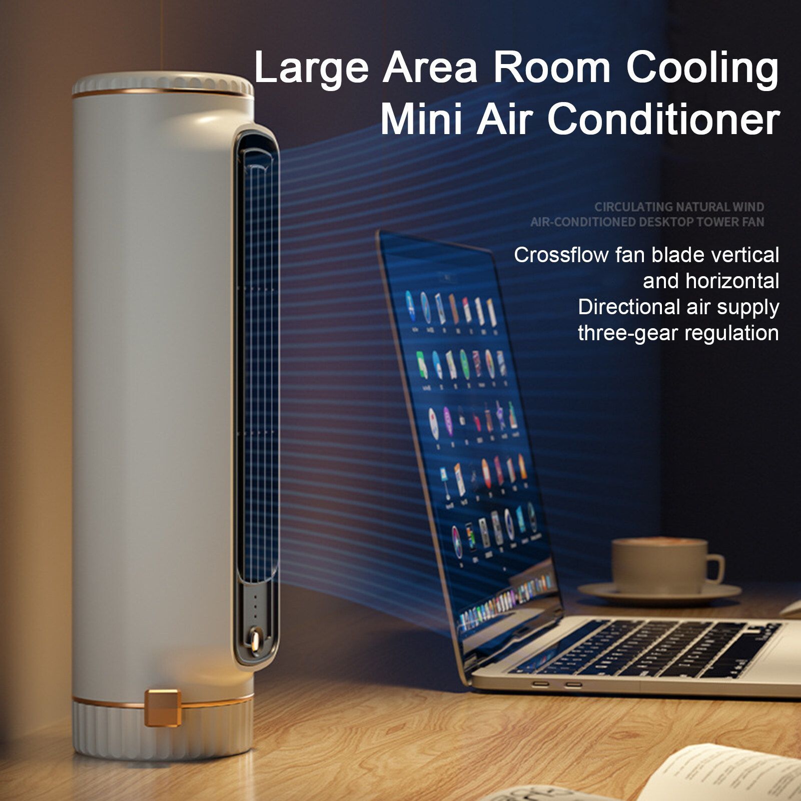 Mini Air Conditioner Desktop Fan Bladeless Air Cooler For Office Dormitory