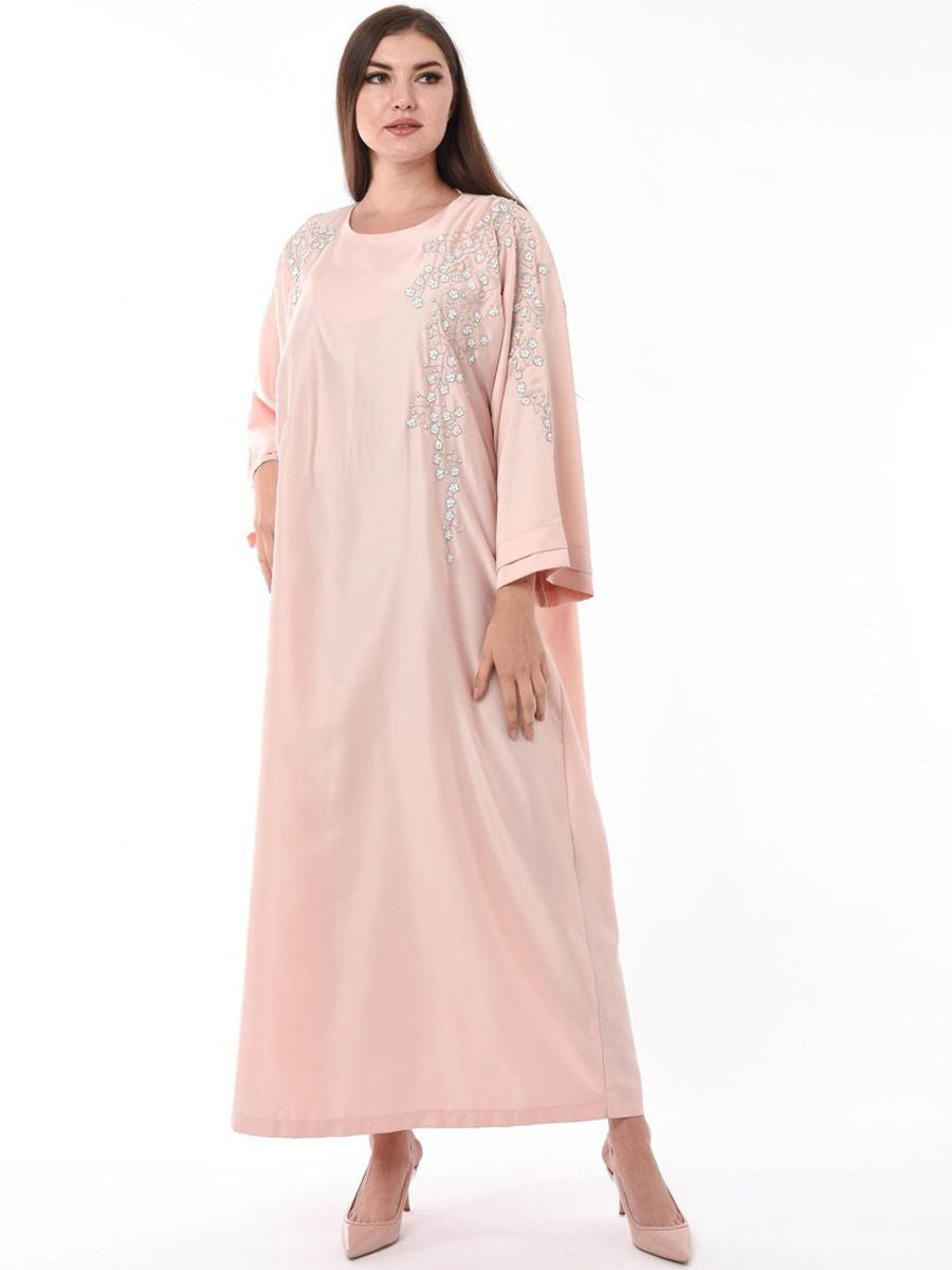 MOiSTREET Pink Kaftan with Hand Embroidery