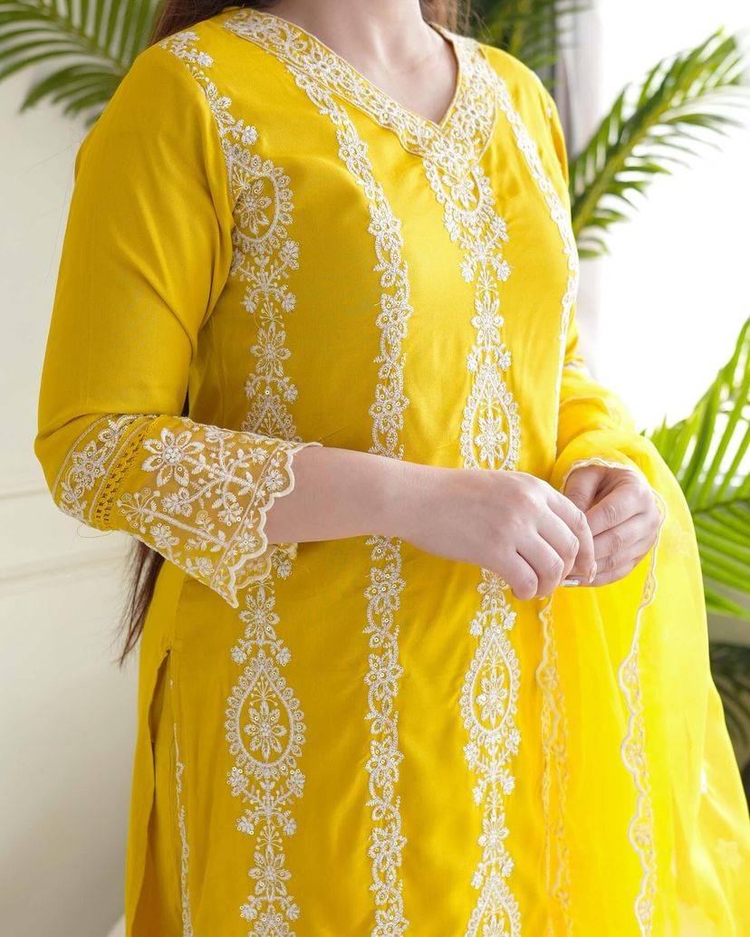 Designer Party Wear Top And Bottom With Beautiful Plazzo