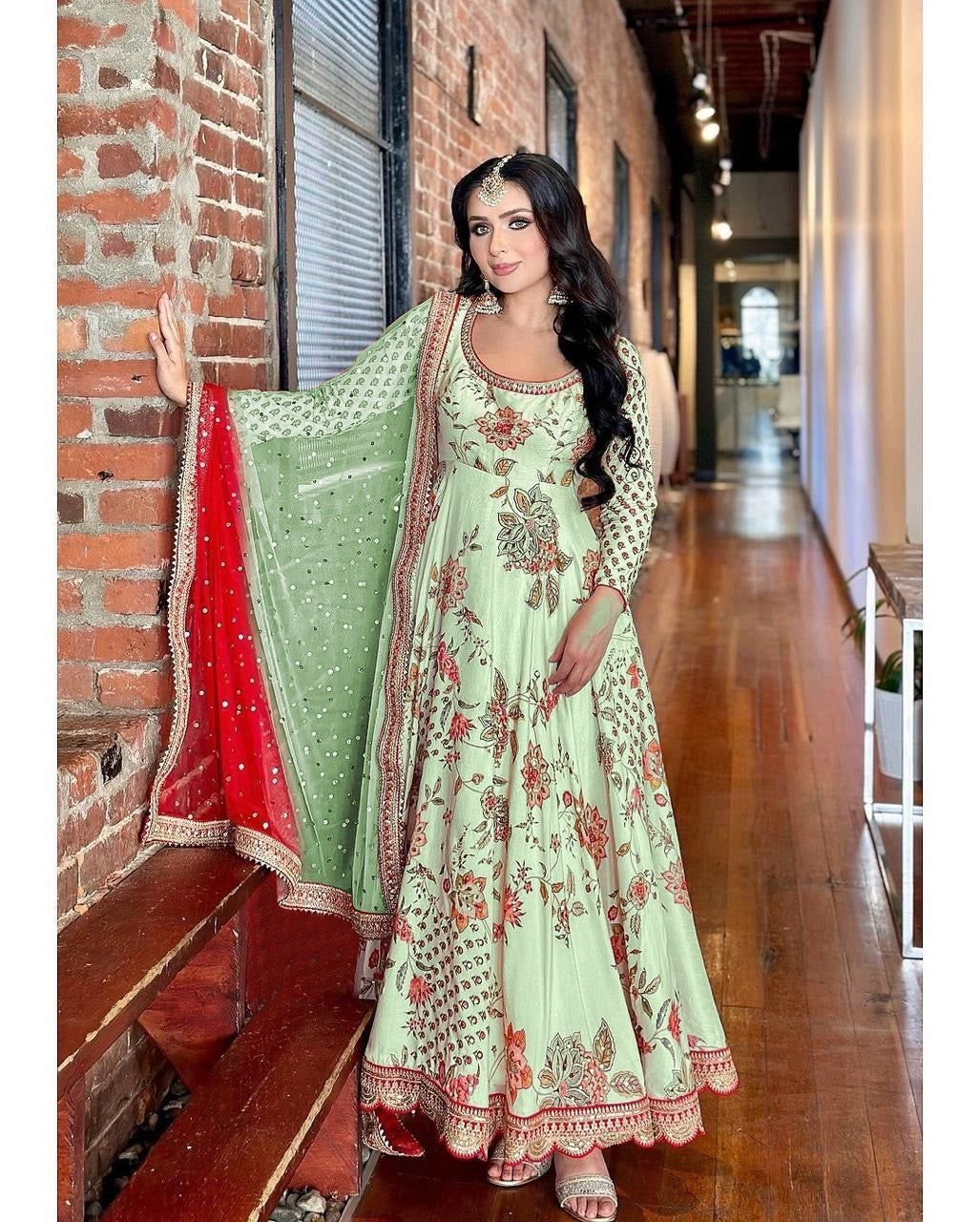 Fab Zone Top-Bottom And Dupatta With Heavy Embroidery Coding Dori-Sequence Work For Women