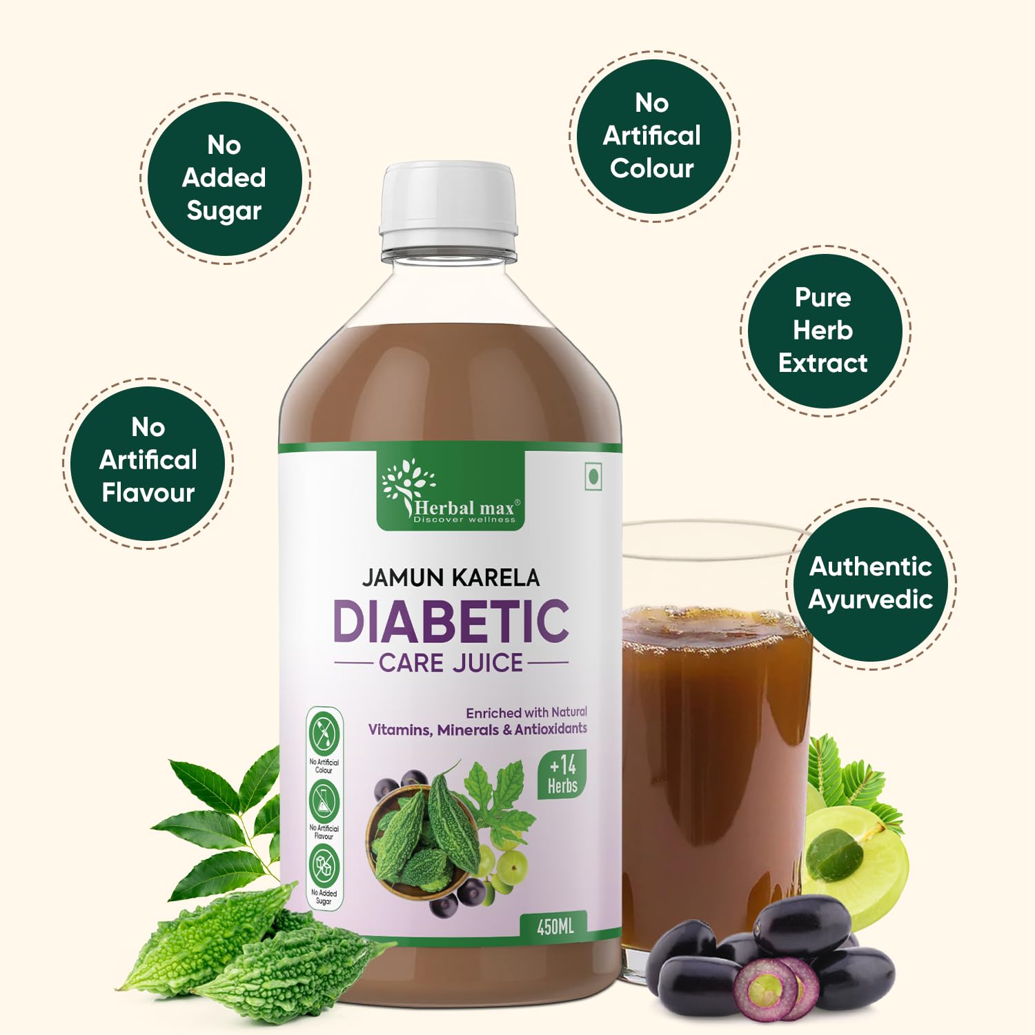 Herbal max Diabetic Care karela jammun 450 ml