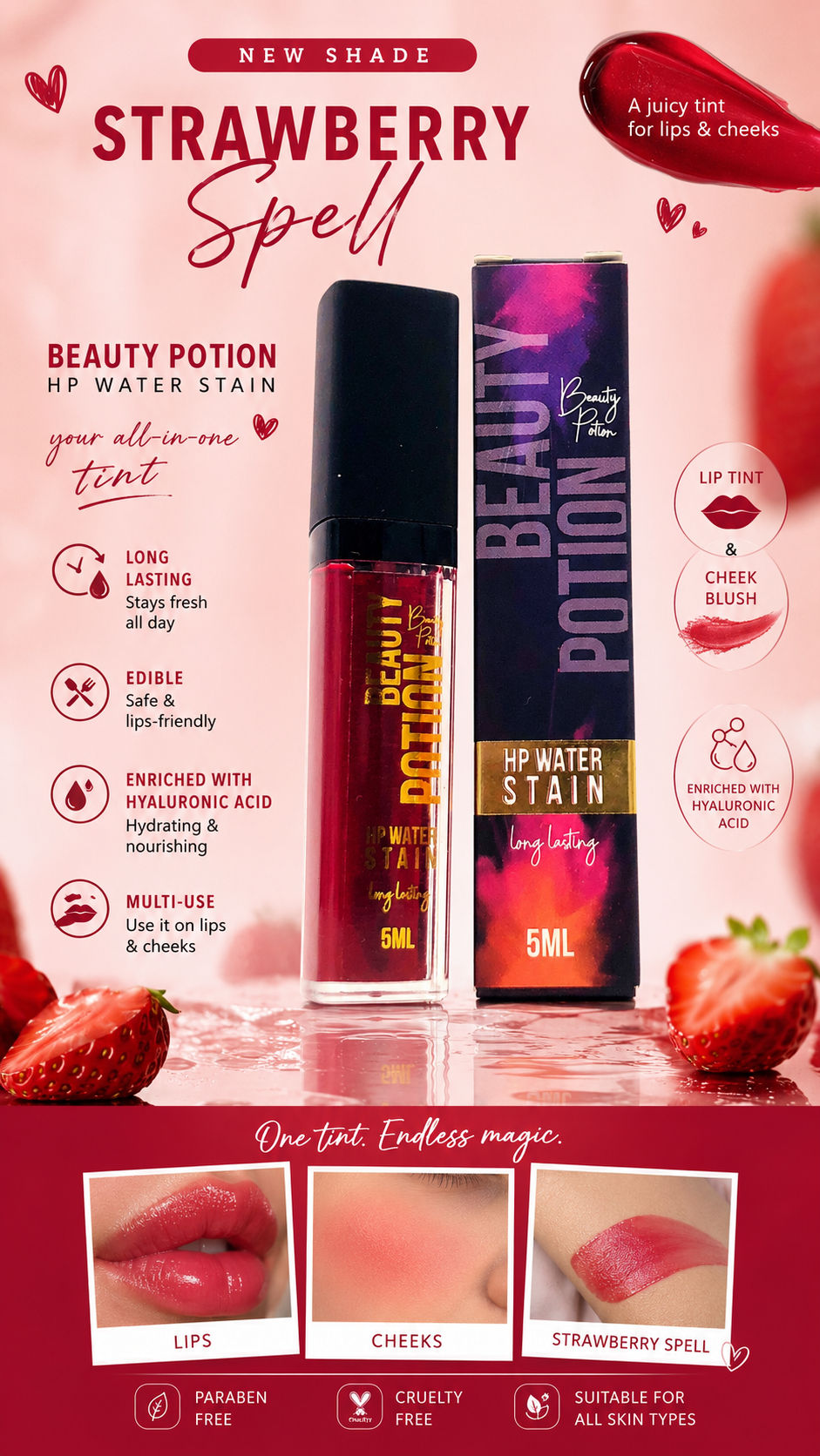 Beauty Potion Strawberry spell lip stain