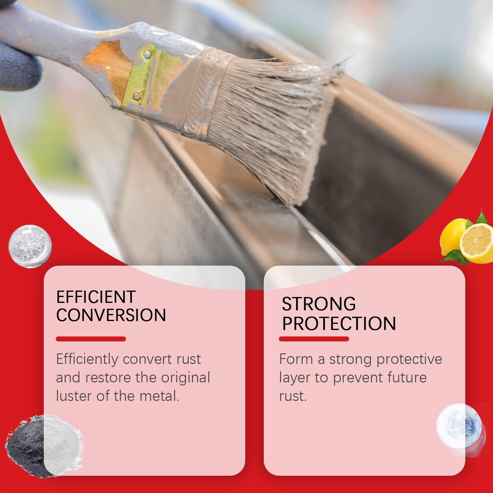 Rust Bright Metal Converter, Rust Removal & Protection, Easy DIY Anti-Corrosive Coating ,1set