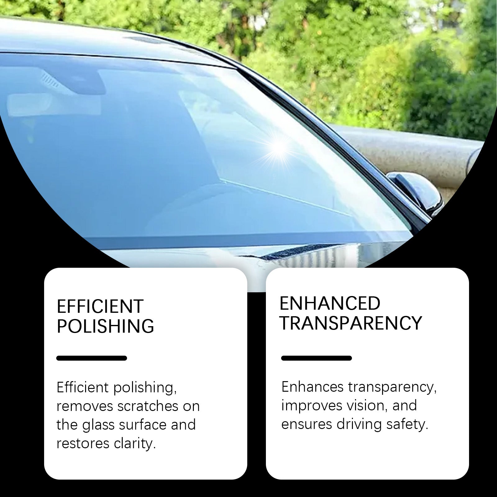 Car Glass Polishing Powder, Deep Cleaning and Decontamination for Crystal Clear Windshield ,1set